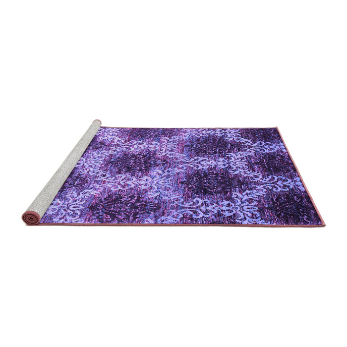 Sideview of Machine Washable Abstract Purple Contemporary Area Rugs, wshcon1032pur