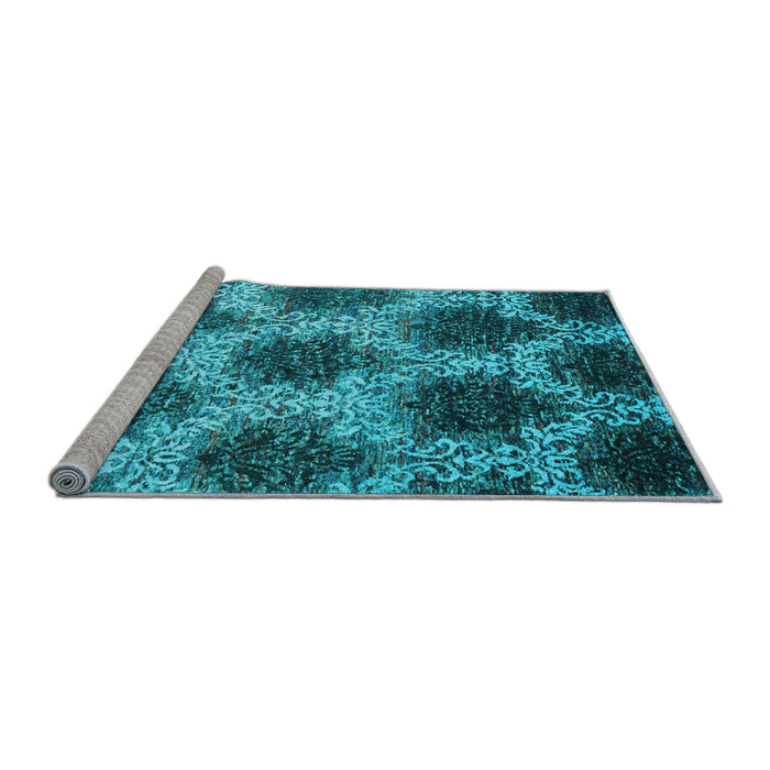 Sideview of Machine Washable Abstract Light Blue Contemporary Rug, wshcon1032lblu