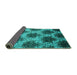 Sideview of Abstract Turquoise Contemporary Rug, con1032turq