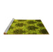 Sideview of Machine Washable Abstract Yellow Contemporary Rug, wshcon1032yw