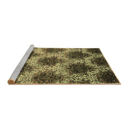 Sideview of Machine Washable Abstract Brown Contemporary Rug, wshcon1032brn