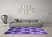 Machine Washable Abstract Purple Contemporary Area Rugs in a Living Room, wshcon1032pur
