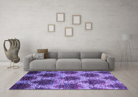Machine Washable Abstract Purple Contemporary Rug, wshcon1032pur
