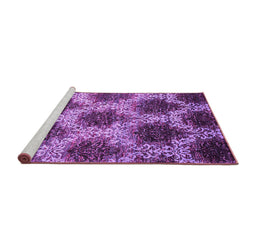 Sideview of Machine Washable Abstract Pink Contemporary Rug, wshcon1032pnk