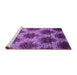 Sideview of Machine Washable Abstract Pink Contemporary Rug, wshcon1032pnk