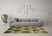 Machine Washable Abstract Brown Contemporary Rug in a Living Room,, wshcon1032brn