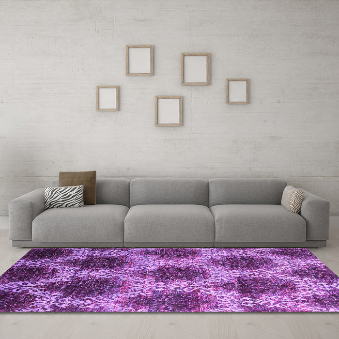 Machine Washable Abstract Pink Contemporary Rug in a Living Room, wshcon1032pnk
