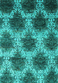 Abstract Turquoise Contemporary Rug, con1032turq