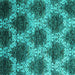 Square Machine Washable Abstract Turquoise Contemporary Area Rugs, wshcon1032turq