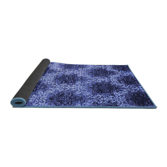 Sideview of Abstract Blue Contemporary Rug, con1032blu