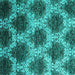 Square Abstract Turquoise Contemporary Rug, con1032turq