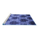 Sideview of Machine Washable Abstract Blue Contemporary Rug, wshcon1032blu
