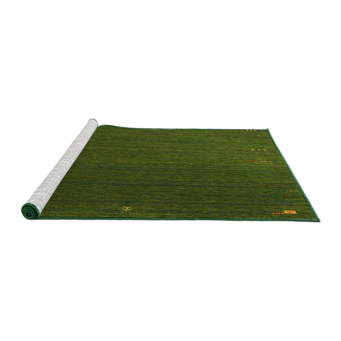 Serging Thickness of Machine Washable Contemporary Dark Forest Green Rug, wshcon1033
