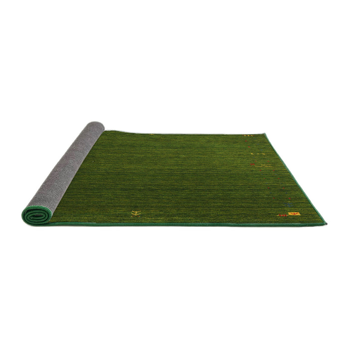 Thickness of Contemporary Dark Forest Green Modern Rug, con1033