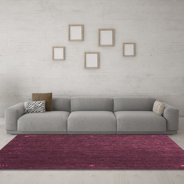 Machine Washable Abstract Pink Contemporary Rug in a Living Room, wshcon1033pnk