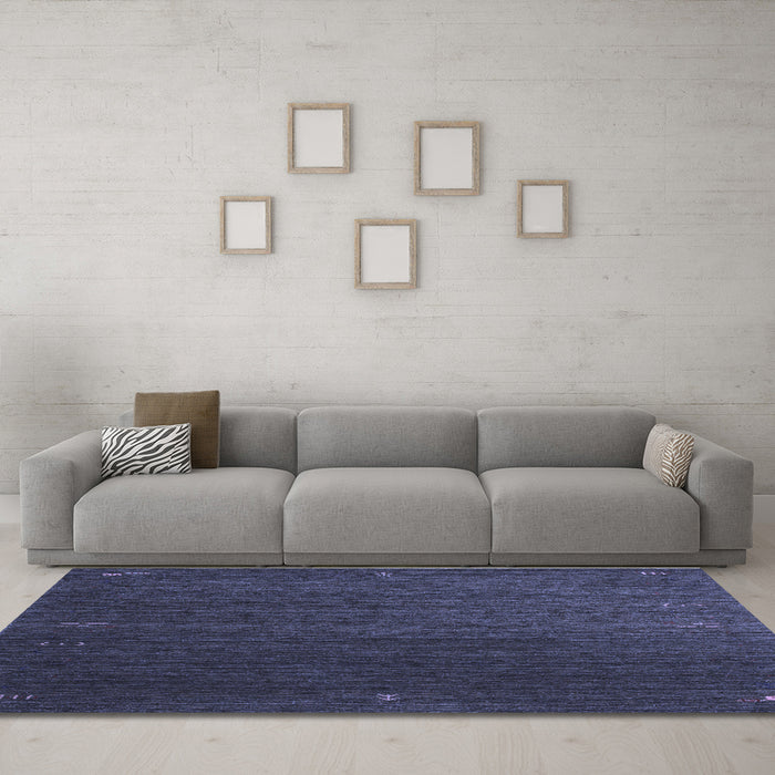 Machine Washable Abstract Blue Contemporary Rug in a Living Room, wshcon1033blu