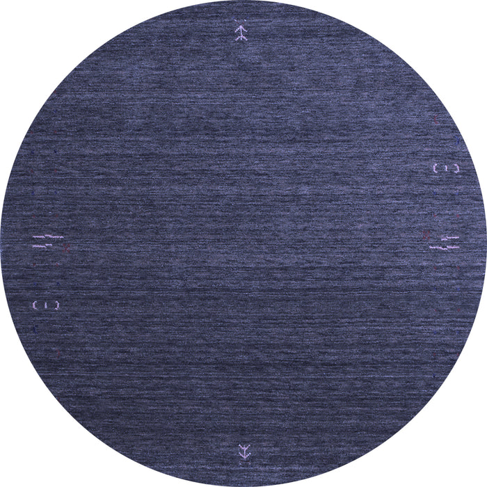 Round Abstract Blue Contemporary Rug, con1033blu