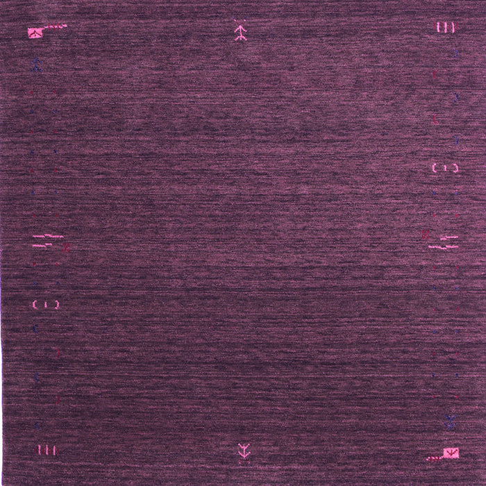 Square Machine Washable Abstract Purple Contemporary Area Rugs, wshcon1033pur