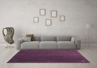 Machine Washable Abstract Purple Contemporary Rug, wshcon1033pur