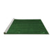 Sideview of Machine Washable Abstract Emerald Green Contemporary Area Rugs, wshcon1033emgrn
