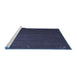 Sideview of Machine Washable Abstract Blue Contemporary Rug, wshcon1033blu