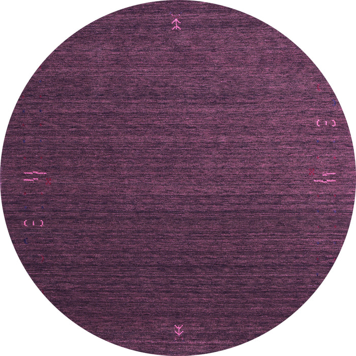 Round Machine Washable Abstract Purple Contemporary Area Rugs, wshcon1033pur