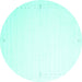 Round Solid Turquoise Modern Rug, con1034turq