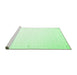 Sideview of Machine Washable Solid Emerald Green Modern Area Rugs, wshcon1034emgrn