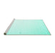 Sideview of Machine Washable Solid Turquoise Modern Area Rugs, wshcon1034turq