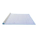 Sideview of Machine Washable Solid Blue Modern Rug, wshcon1034blu