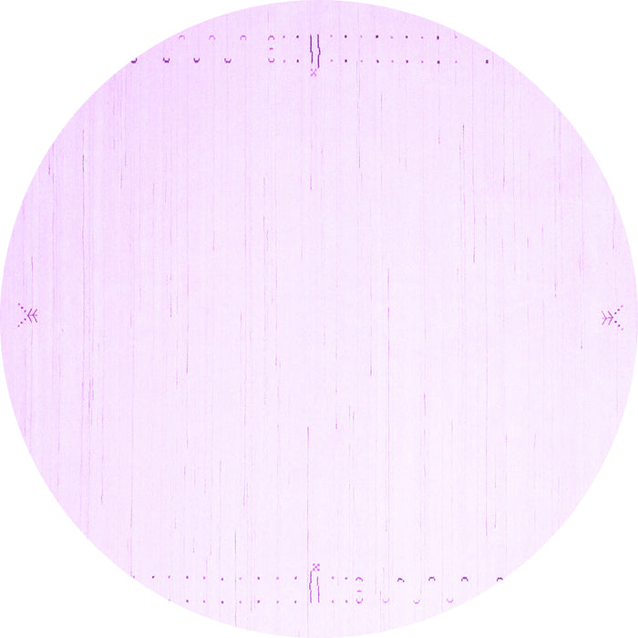 Round Solid Purple Modern Rug, con1034pur