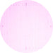 Round Machine Washable Solid Pink Modern Rug, wshcon1034pnk