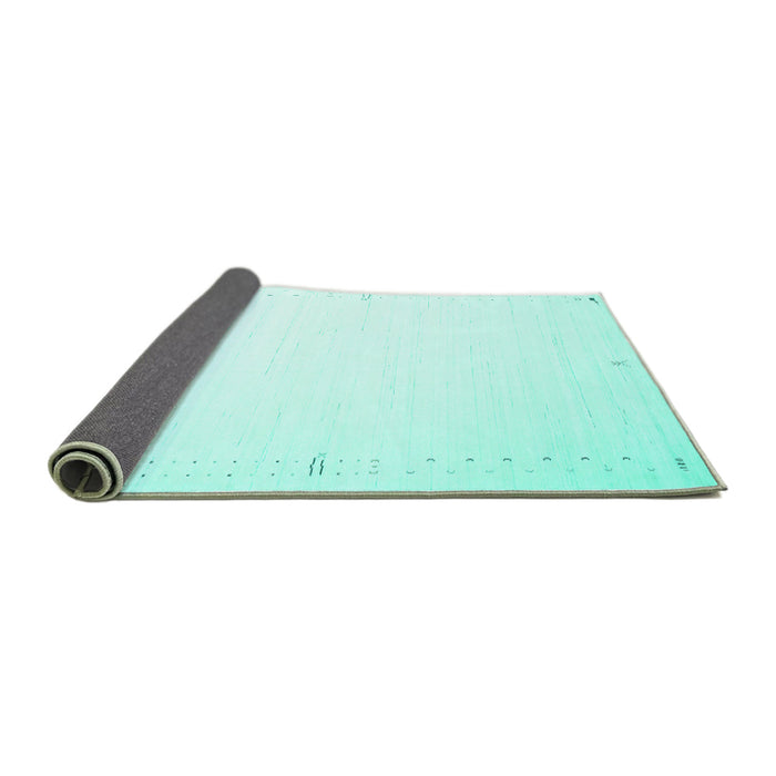 Sideview of Solid Turquoise Modern Rug, con1034turq