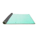 Sideview of Solid Turquoise Modern Rug, con1034turq