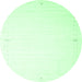 Round Machine Washable Solid Emerald Green Modern Area Rugs, wshcon1034emgrn