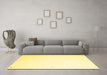 Machine Washable Solid Yellow Modern Rug in a Living Room, wshcon1034yw