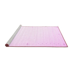 Sideview of Machine Washable Solid Pink Modern Rug, wshcon1034pnk