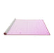 Sideview of Machine Washable Solid Pink Modern Rug, wshcon1034pnk