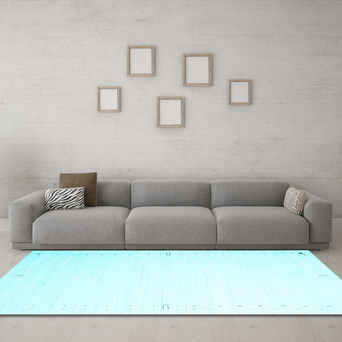 Machine Washable Solid Light Blue Modern Rug in a Living Room, wshcon1034lblu