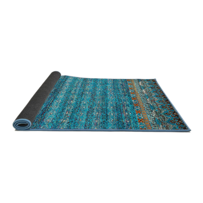 Thickness of Contemporary Marble Blue Modern Rug, con1035