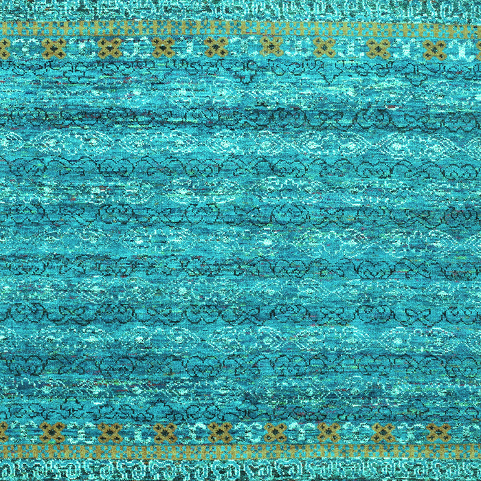 Machine Washable Abstract Turquoise Contemporary Area Rugs, wshcon1035turq