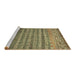 Sideview of Machine Washable Abstract Brown Contemporary Rug, wshcon1035brn