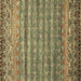 Square Abstract Brown Contemporary Rug, con1035brn