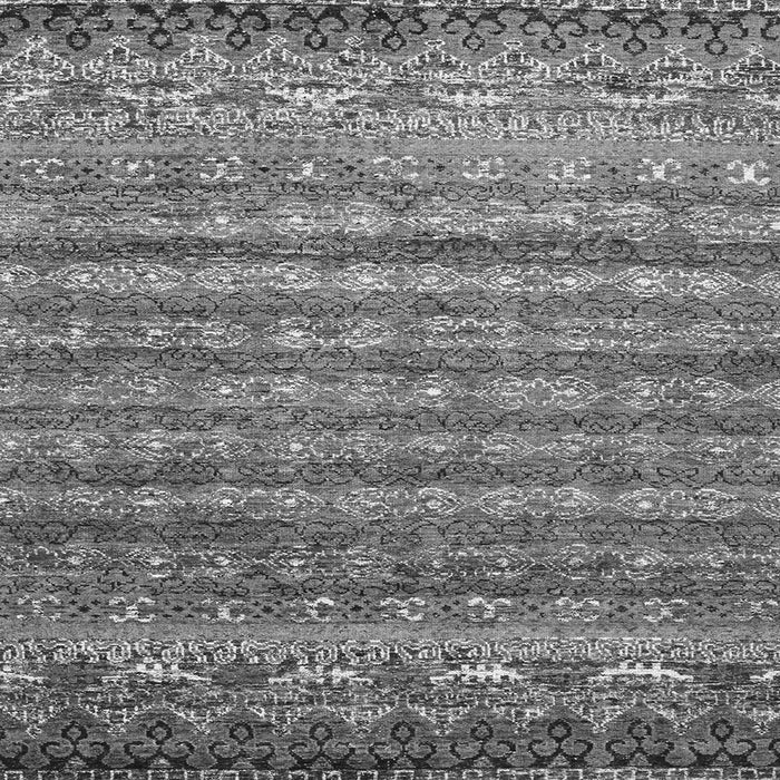 Round Machine Washable Abstract Gray Contemporary Rug, wshcon1035gry