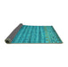 Sideview of Abstract Turquoise Contemporary Rug, con1035turq