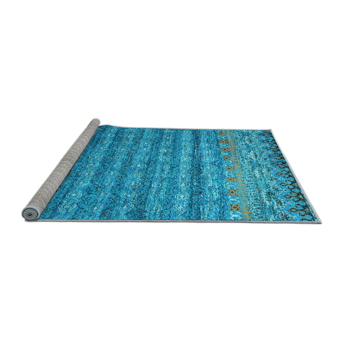 Sideview of Machine Washable Abstract Light Blue Contemporary Rug, wshcon1035lblu