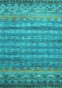 Abstract Turquoise Contemporary Rug, con1035turq