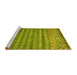 Sideview of Machine Washable Abstract Yellow Contemporary Rug, wshcon1035yw