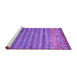 Sideview of Machine Washable Abstract Pink Contemporary Rug, wshcon1035pnk