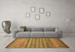 Machine Washable Abstract Orange Contemporary Area Rugs in a Living Room, wshcon1035org